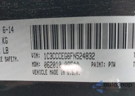 2015 Chrysler 200 C from USA, damaged, VIN 1C3CCCEG6FN524832